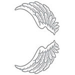 タトゥーシール　天使の羽根・銀ミニ(タトゥー・刺青シール)